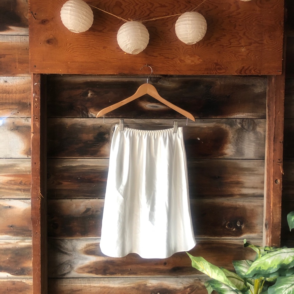Vintage slip ivory white s m 7 8 10 youth kids girls half-slip by Farr West